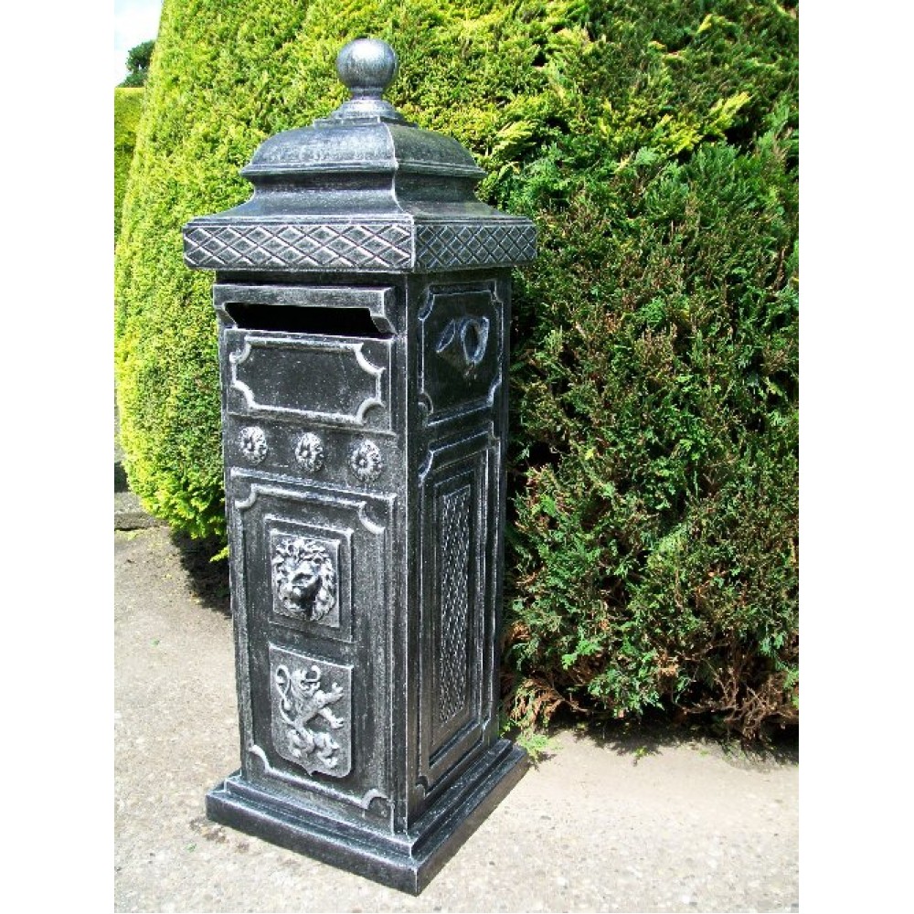 Engelse brievenbus Luxe XXL antiek zilver