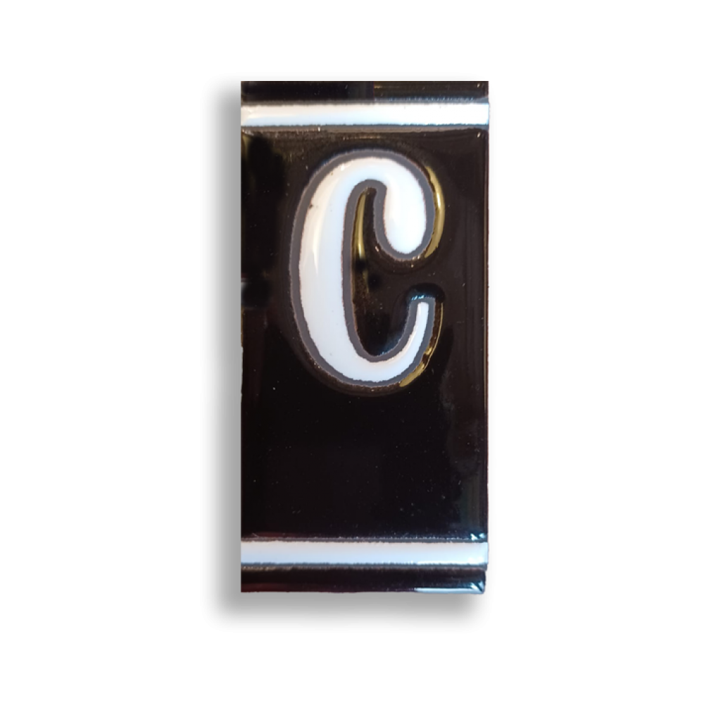 Geglazuurd keramiek huisnummer C