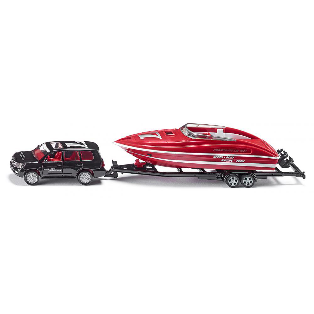 Auto met boottrailer en boot (1:55)